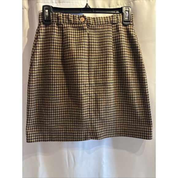 Vintage Russ Petite Toggs Skirt Womens Size S Multicolor Hounds Tooth Wool Blend - Picture 3 of 13